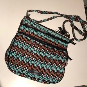 Vera Bradley crossbody. Brown, green, black, white
